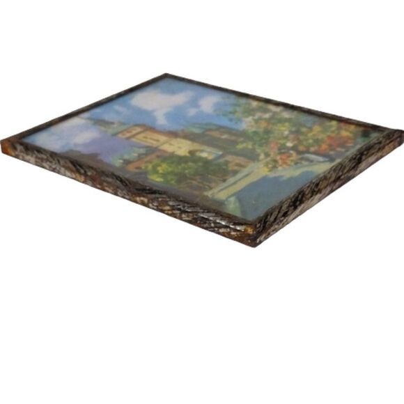 Vintage Miniature Framed Print Andre Franchet Paris Street Scene - Picture 3 of 5